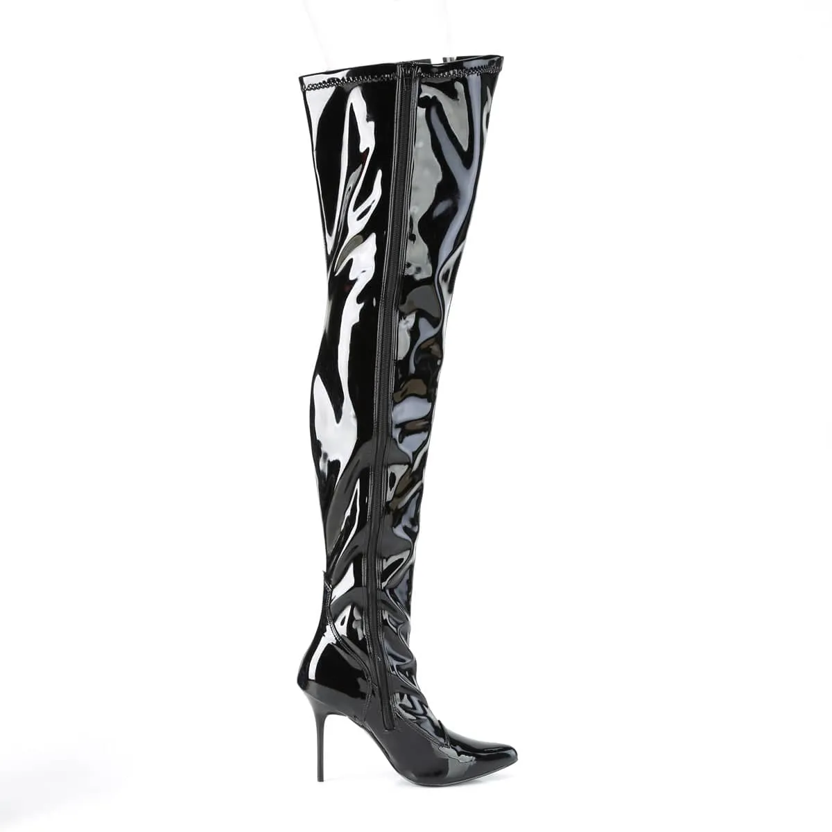 CLASSIQUE-3000 Black Thigh High Boots