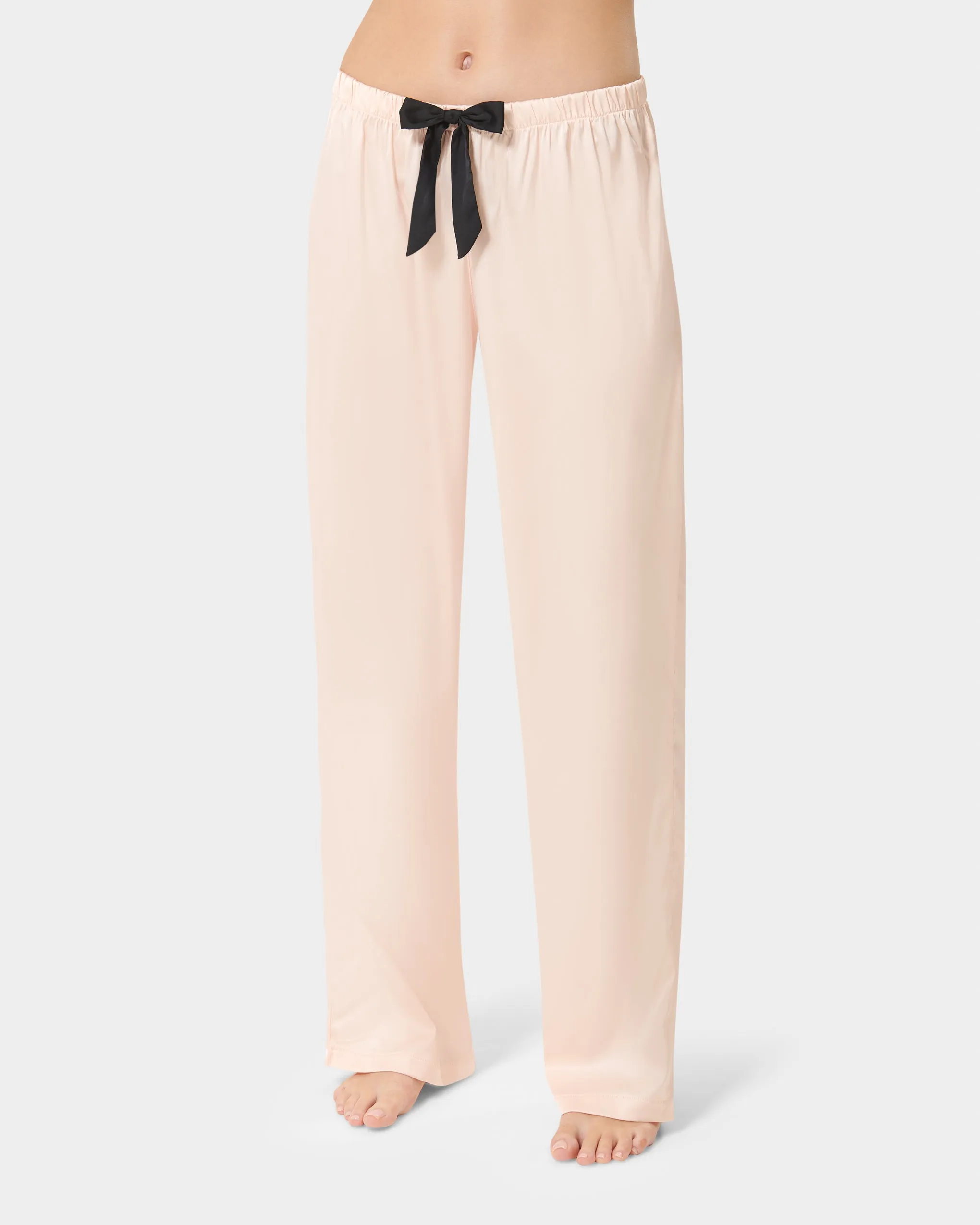 Claudia Shirt and Trouser Set Pale Pink/Black