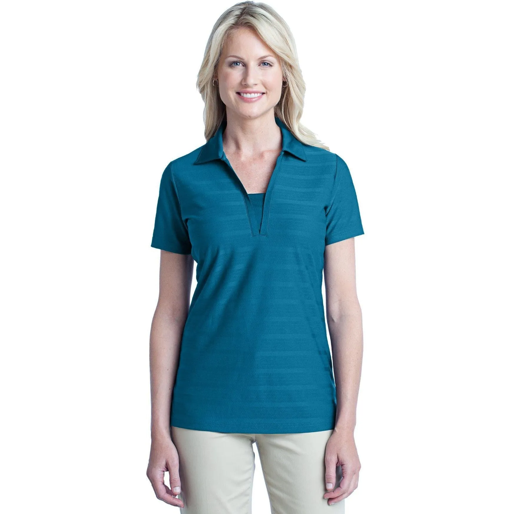 CLOSEOUT - Port Authority Ladies Horizontal Texture Polo