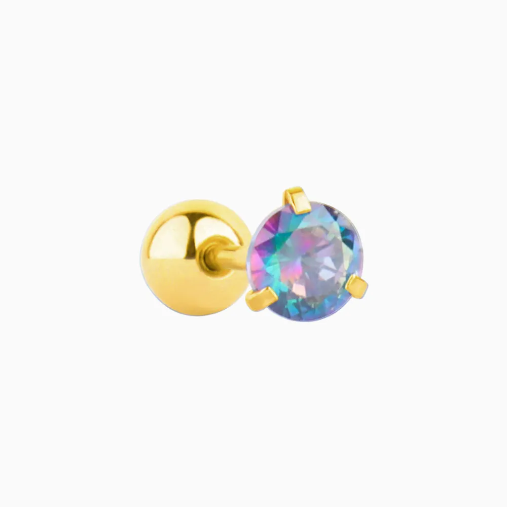 Colorful Round Gemstone Stud