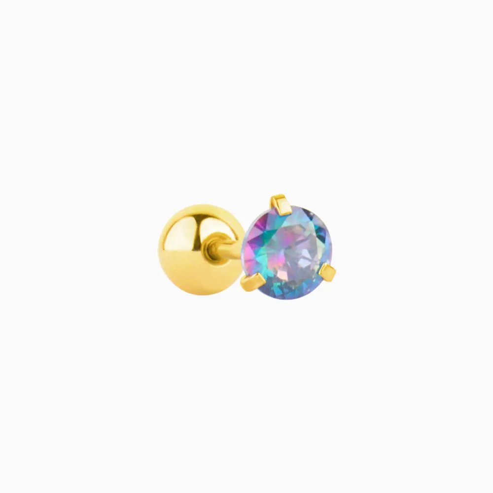 Colorful Round Gemstone Stud