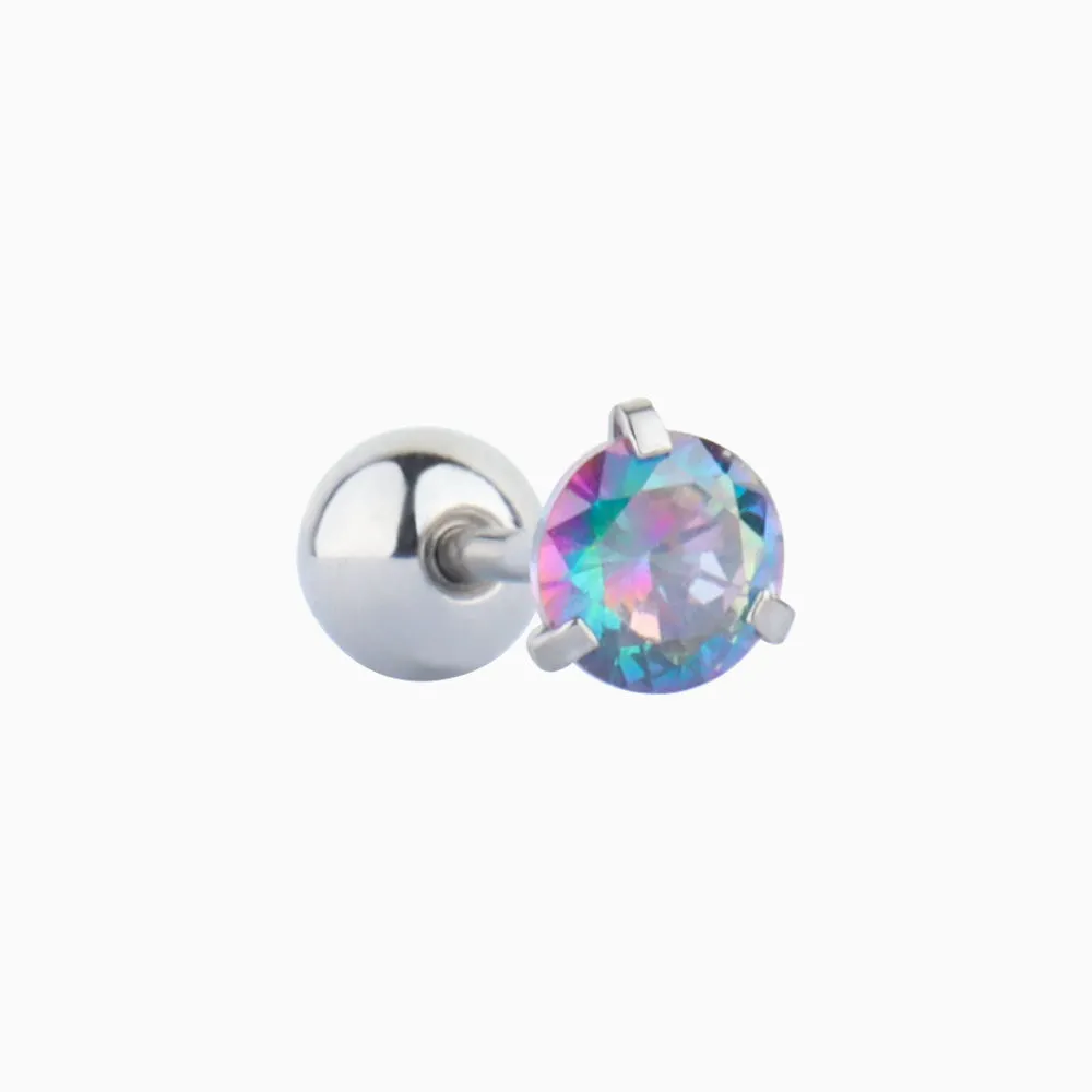 Colorful Round Gemstone Stud