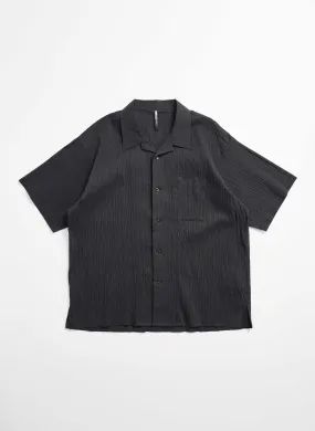 Cotton Nylon Seersucker Open Collar Shirt