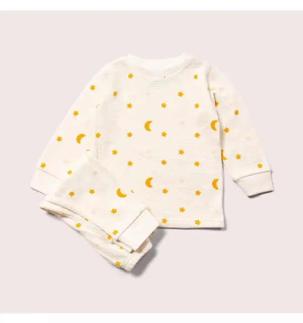 Cream Waffle Stars Organic Pyjamas - Little Green Radicals