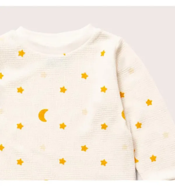 Cream Waffle Stars Organic Pyjamas - Little Green Radicals