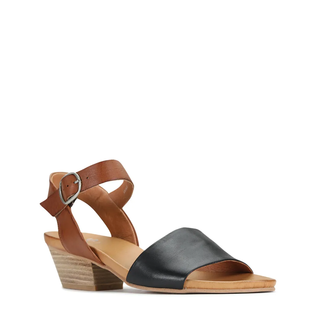 Cubice Leather Ankle Strap Sandals Black