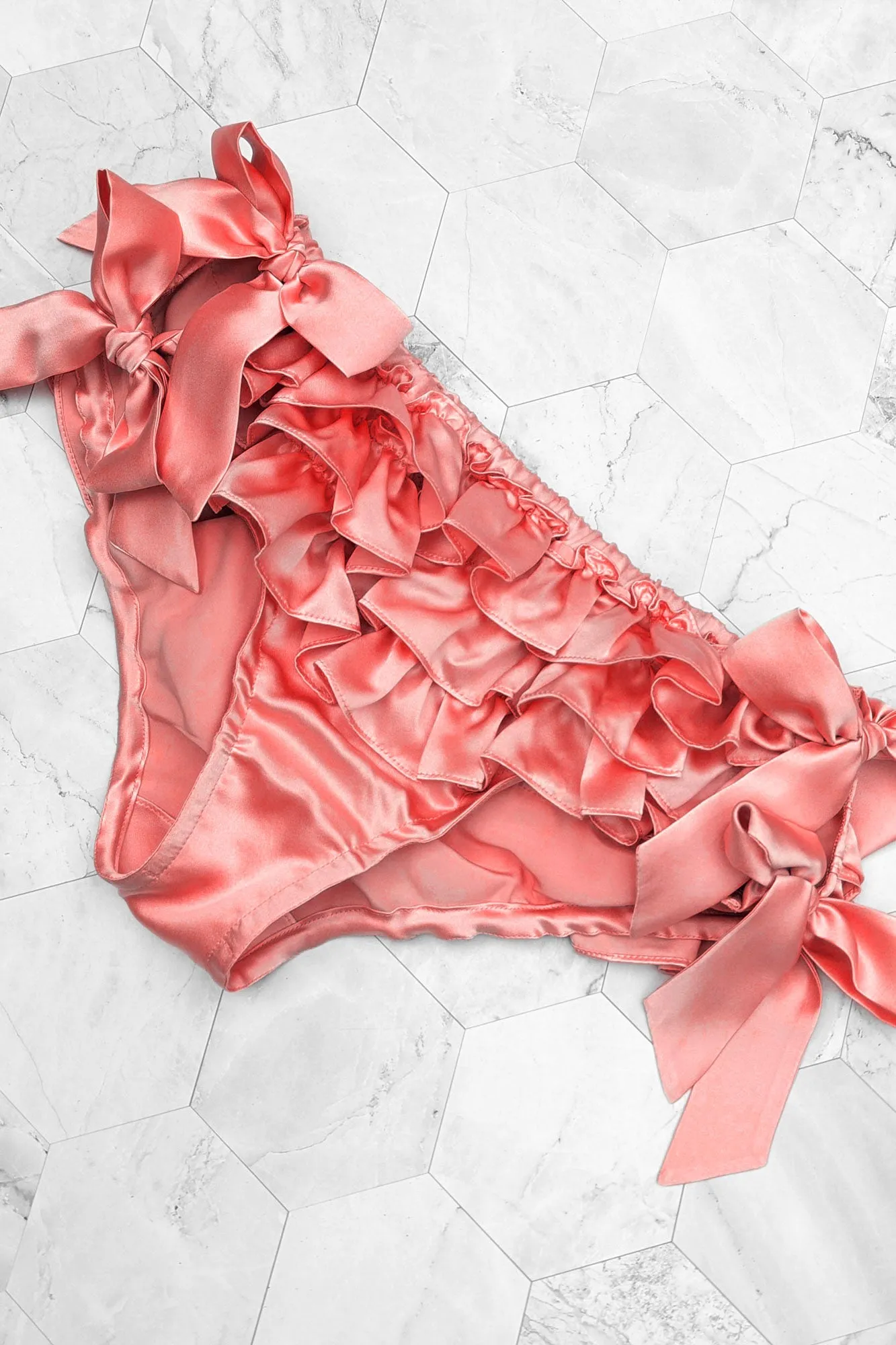 Custom silk ruffled panties