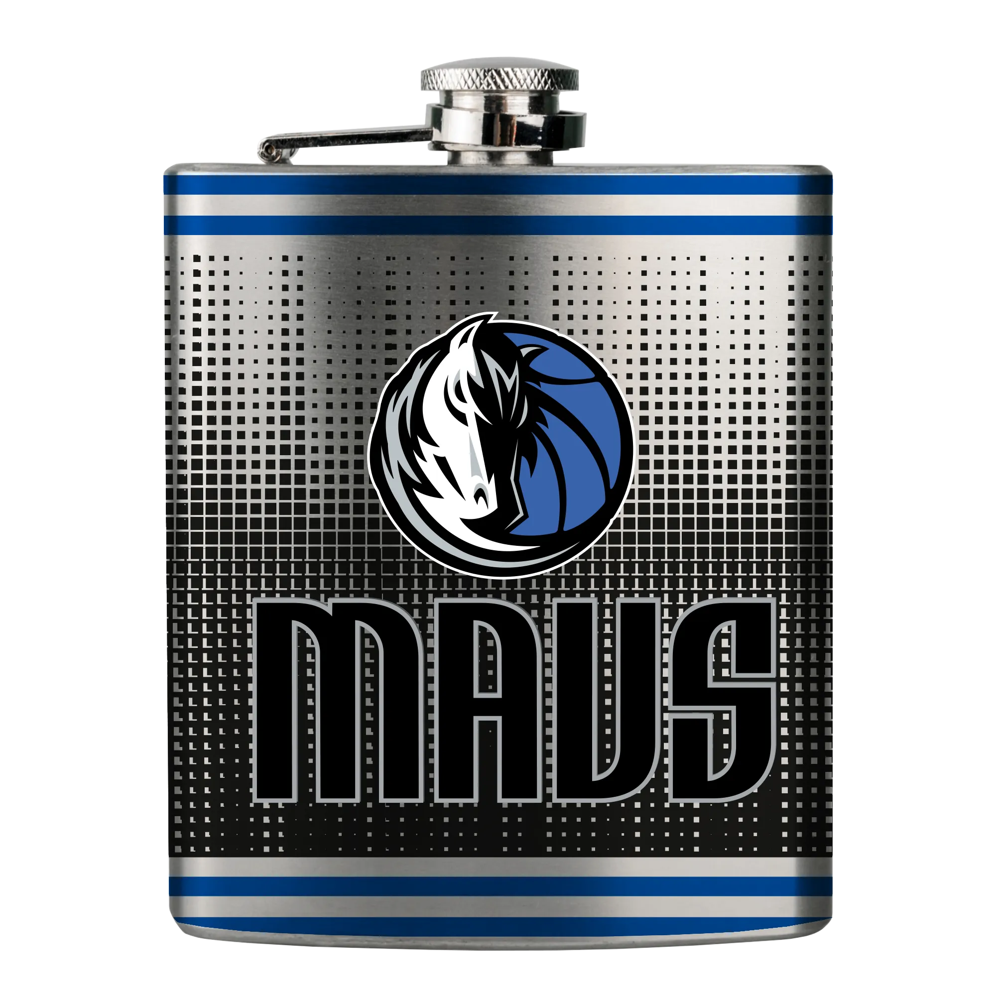 DALLAS MAVERICKS GREAT AMERICAN 6 OZ HORSEHEAD STEEL FLASK