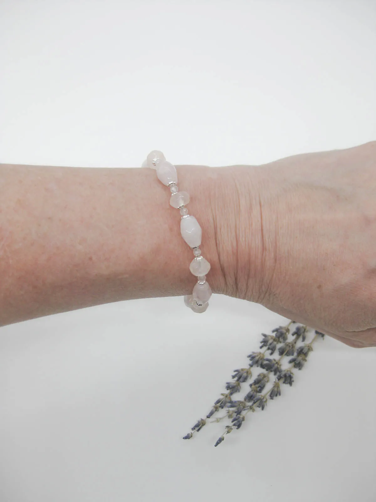 Delphine II: Rose Quartz Bracelet - b343