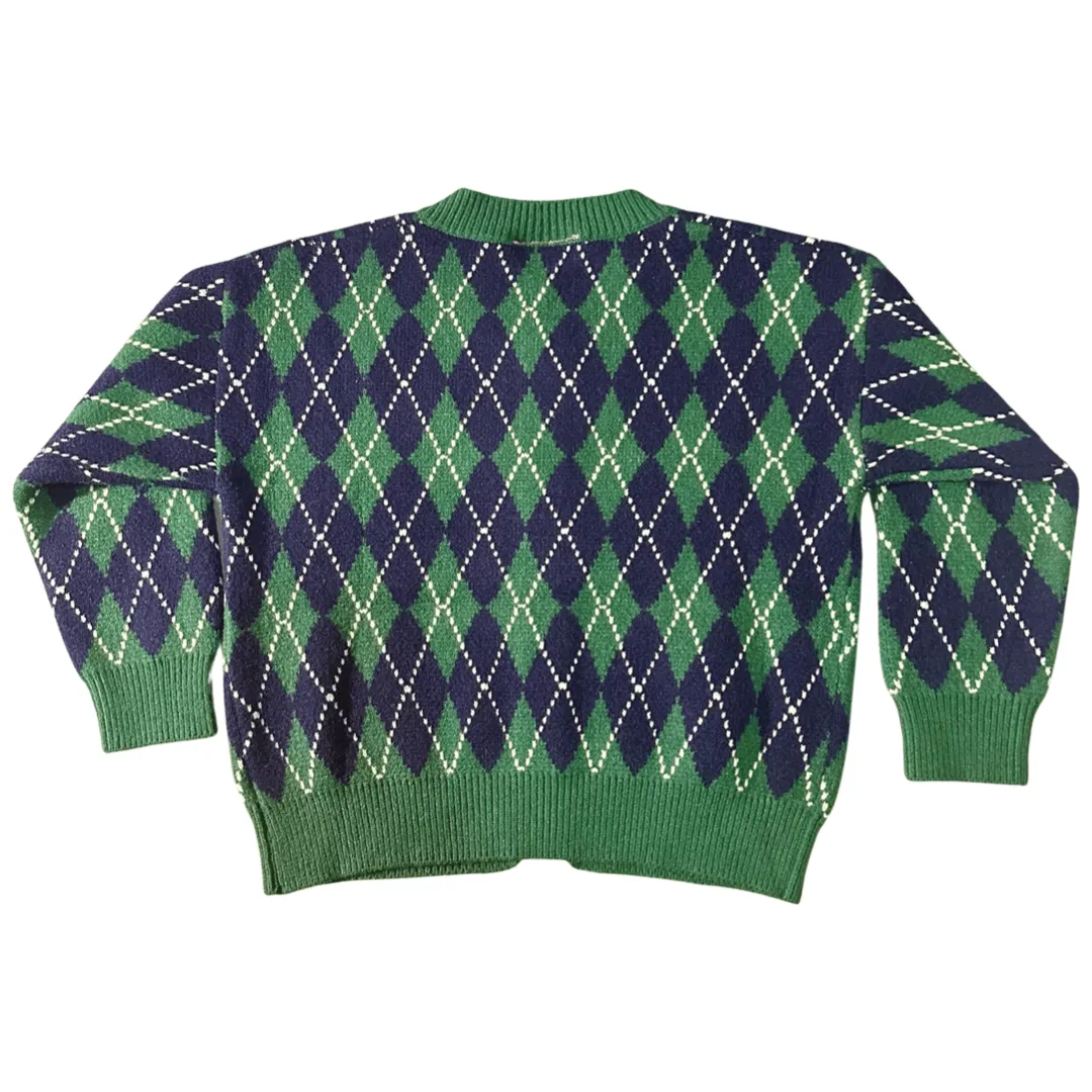 Diamonds & Emeralds Argyle Knit Cardigan