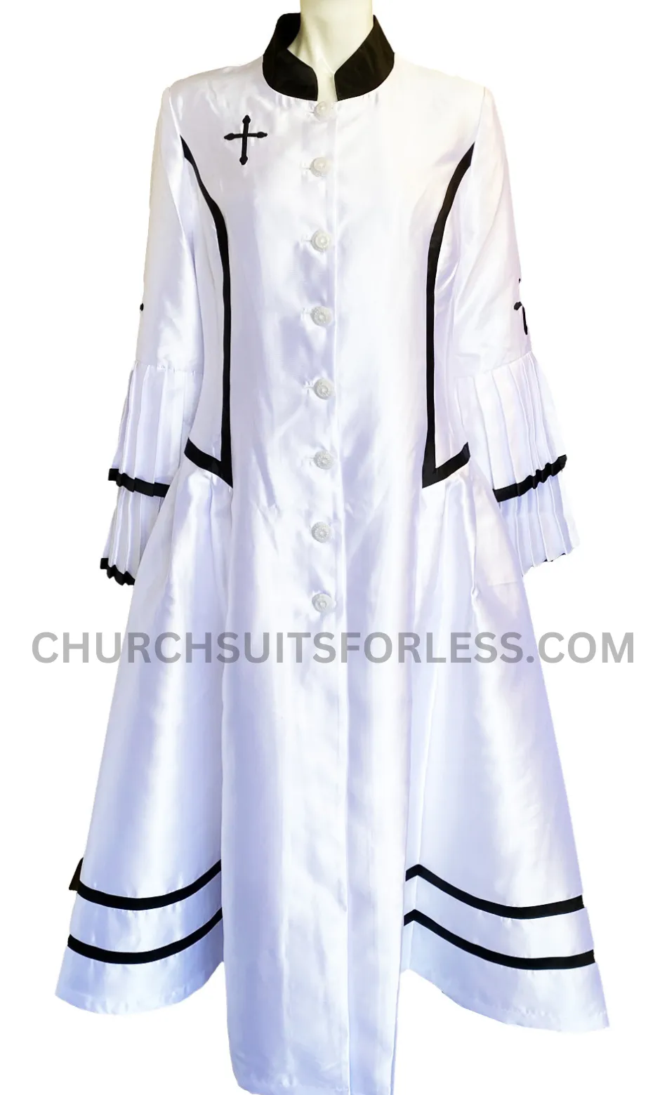 Diana Couture Church Robe 8708C-White/Black