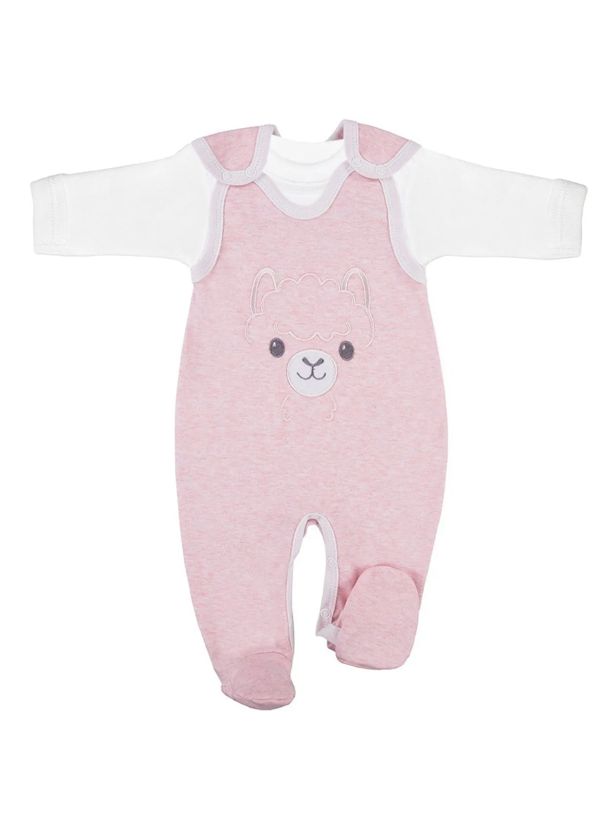 Early Baby Top & Alpaca Footed Dungarees Set