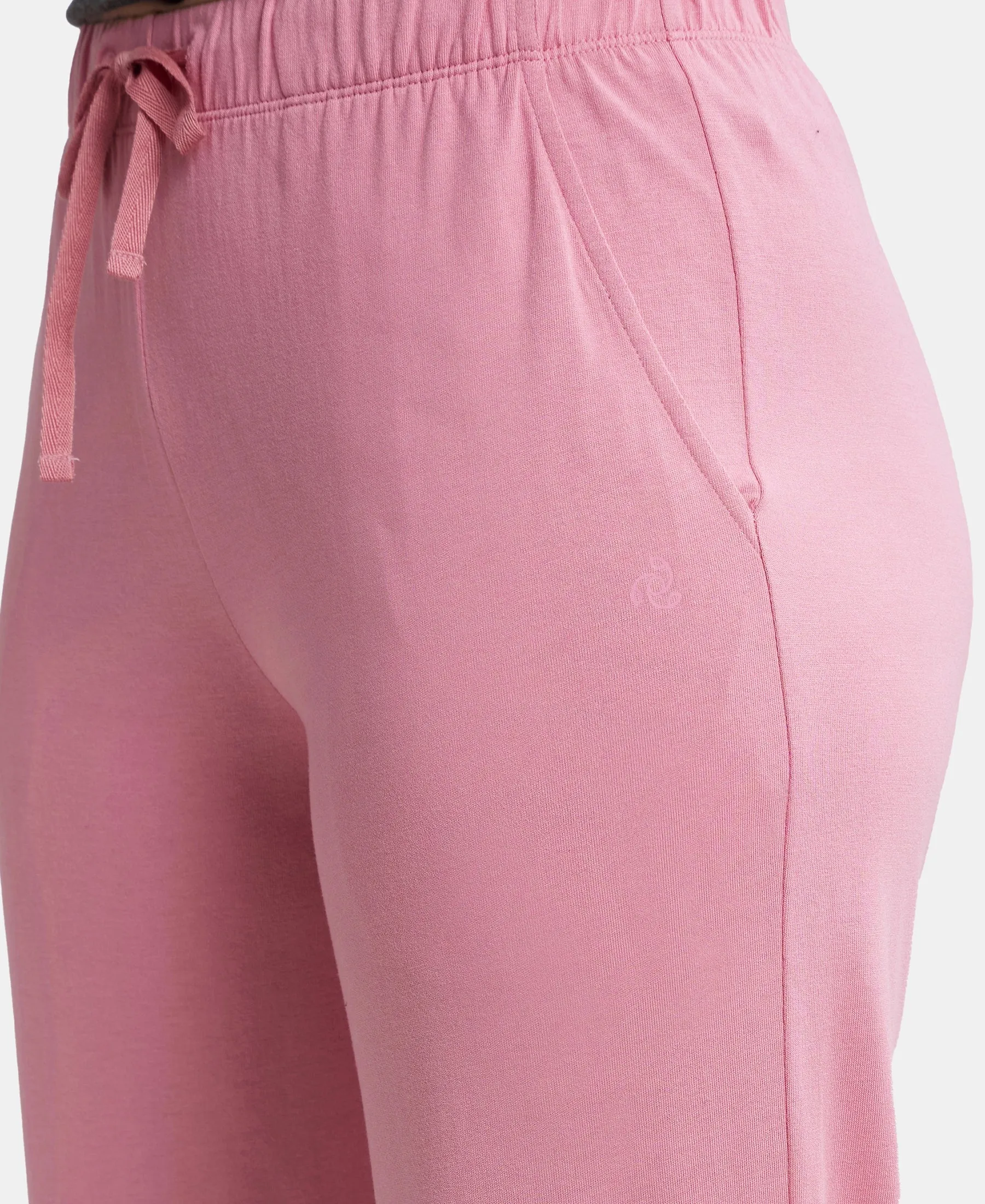 Environment Friendly Micro Modal Fiber Relaxed Fit Pyjama with Comfortable Waistband and Drawstrings - Wild Rose