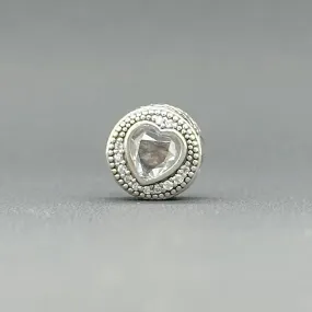 Estate Pandora SS CZ Essence Passion Heart Bead Charm