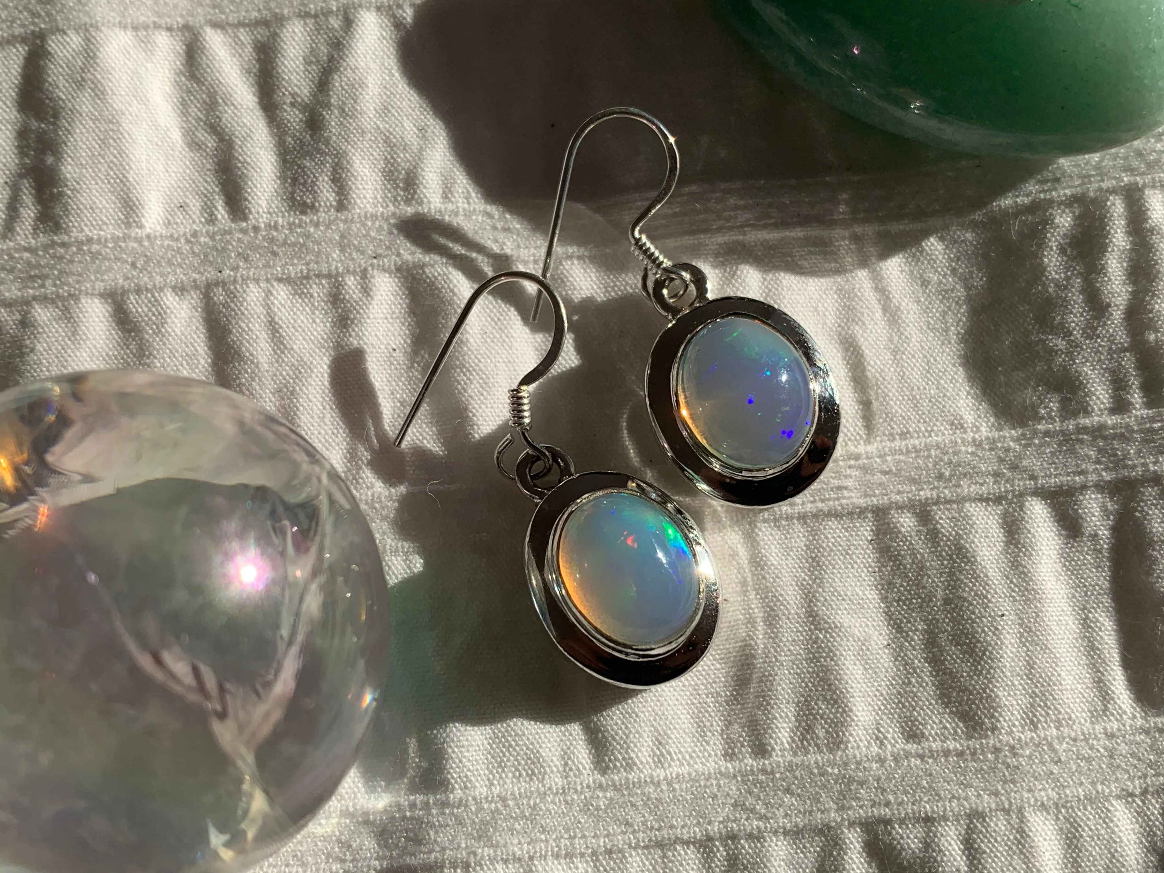 Ethiopian Welo Opal Naevia Earrings - Medium Oval