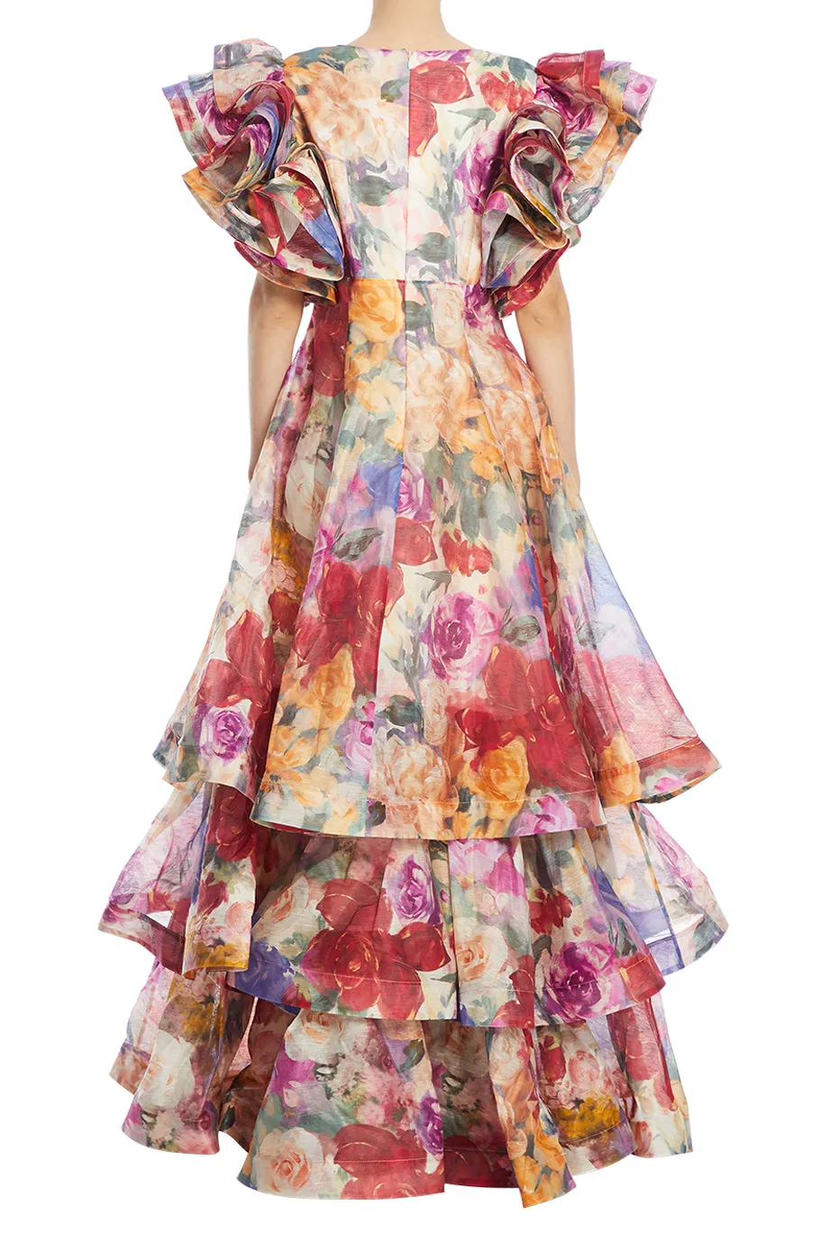 Federica Ruffled Floral Maxi Dress