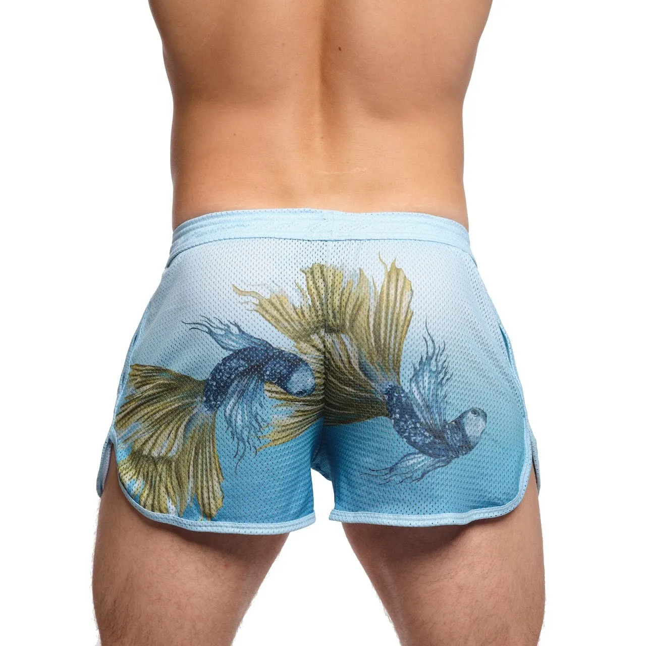 Fighting Fish Mesh Short Blue