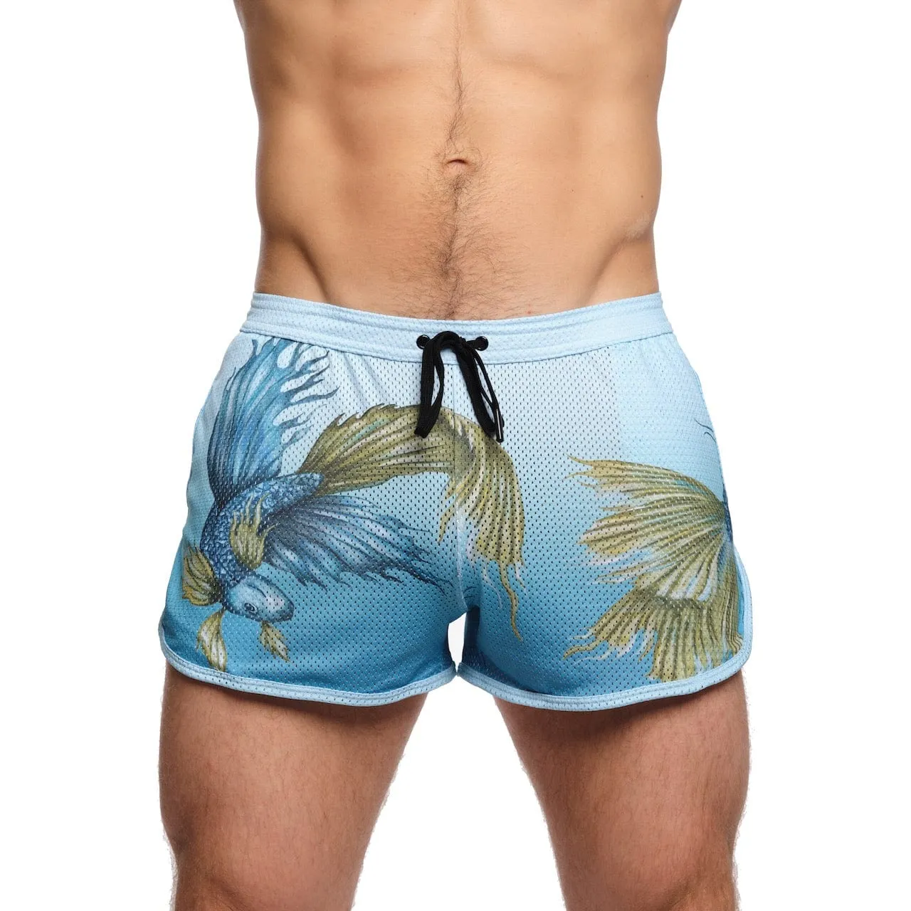 Fighting Fish Mesh Short Blue