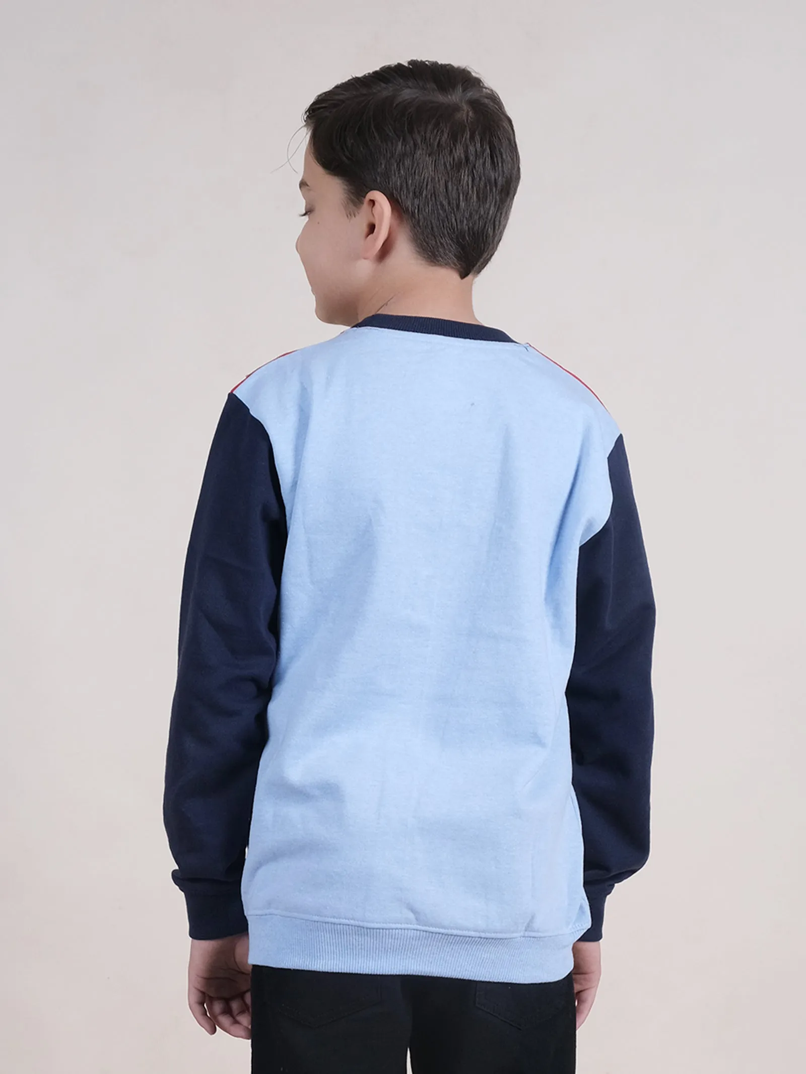 Fleece Full Sleeves Colour Block Cut & Sew Sweatshirt