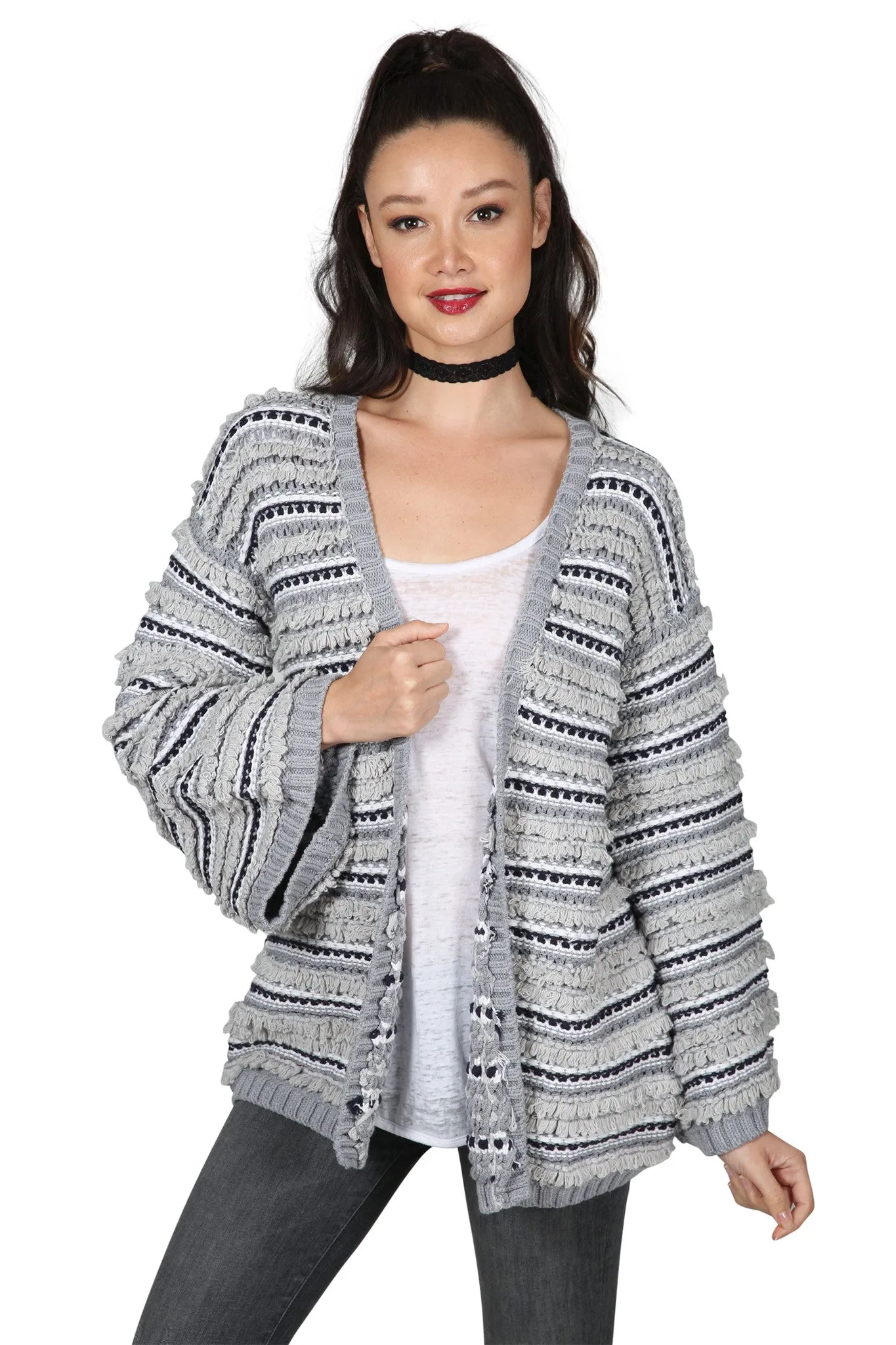 FRINGED CARDIGAN