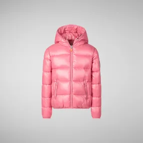 Girls' animal free puffer jacket Kate in bloom pink