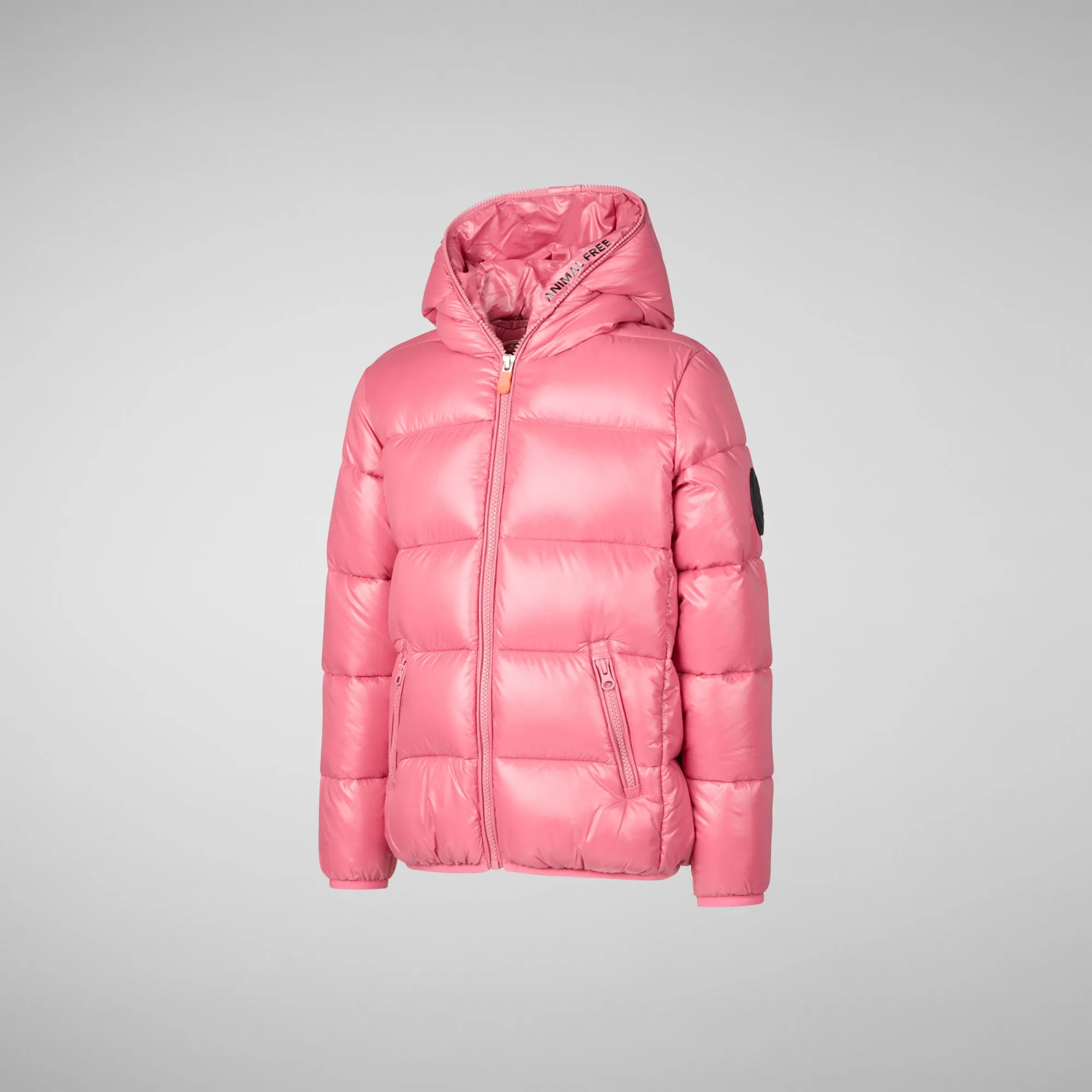 Girls' animal free puffer jacket Kate in bloom pink