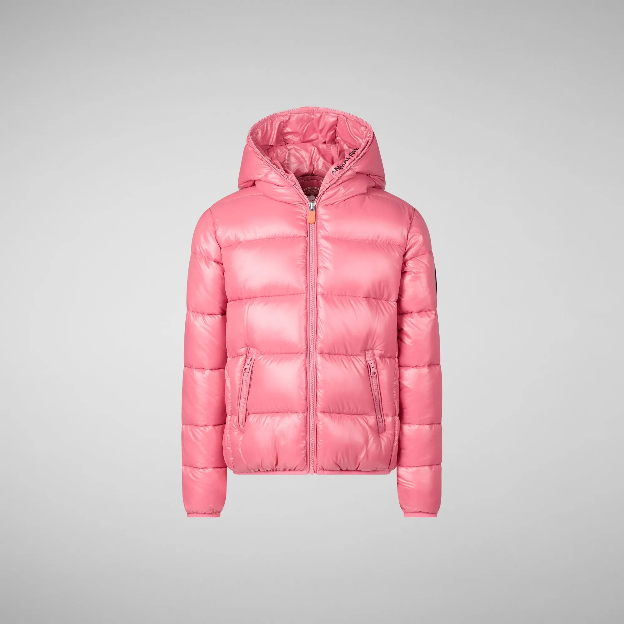 Girls' animal free puffer jacket Kate in bloom pink