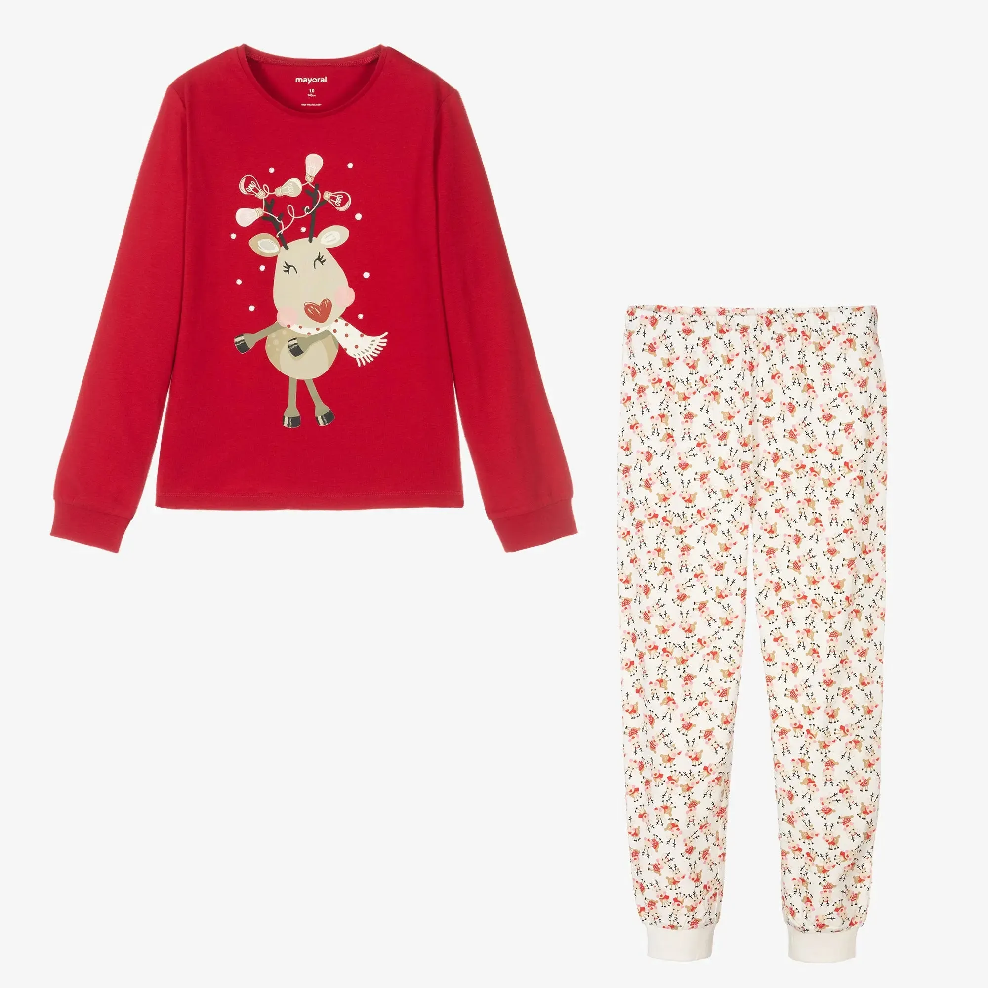 Girls Red Festive Pyjamas | Mayoral