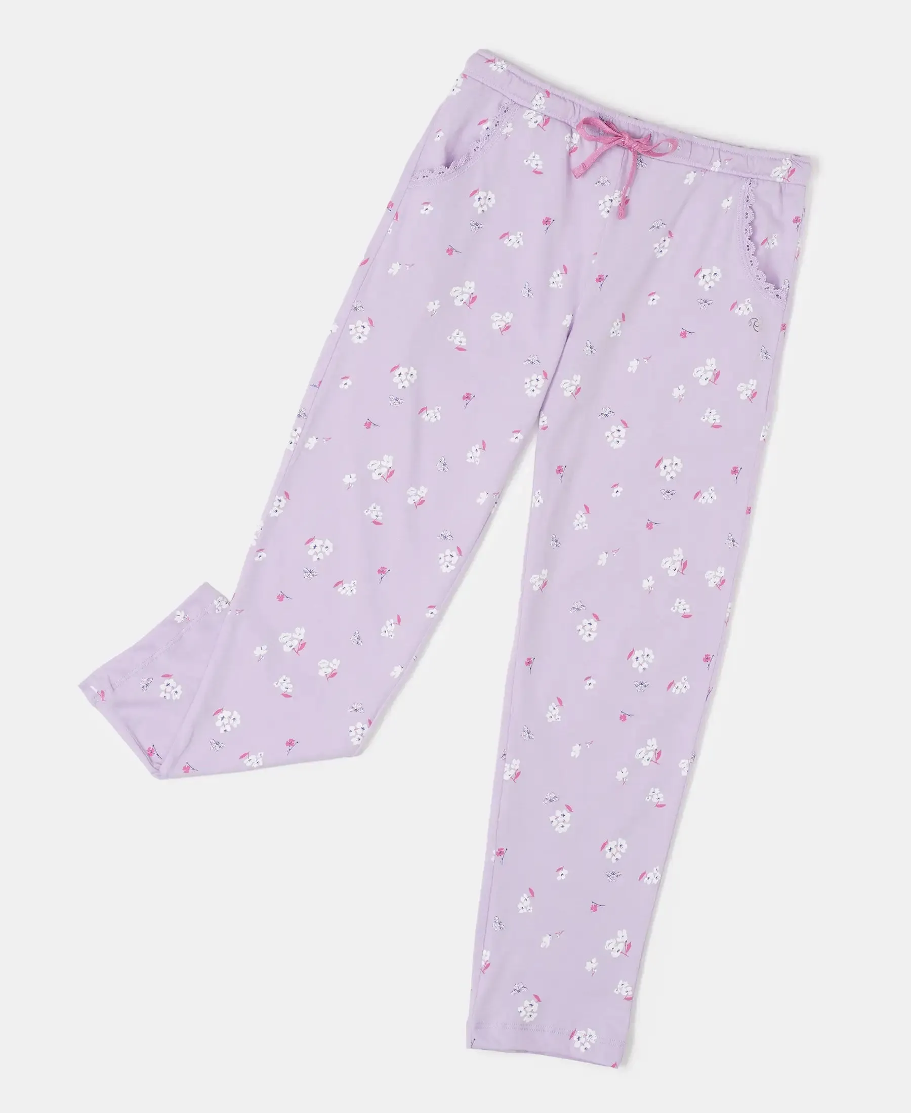 Girl's Super Combed Cotton Printed Pyjama - Lavendula