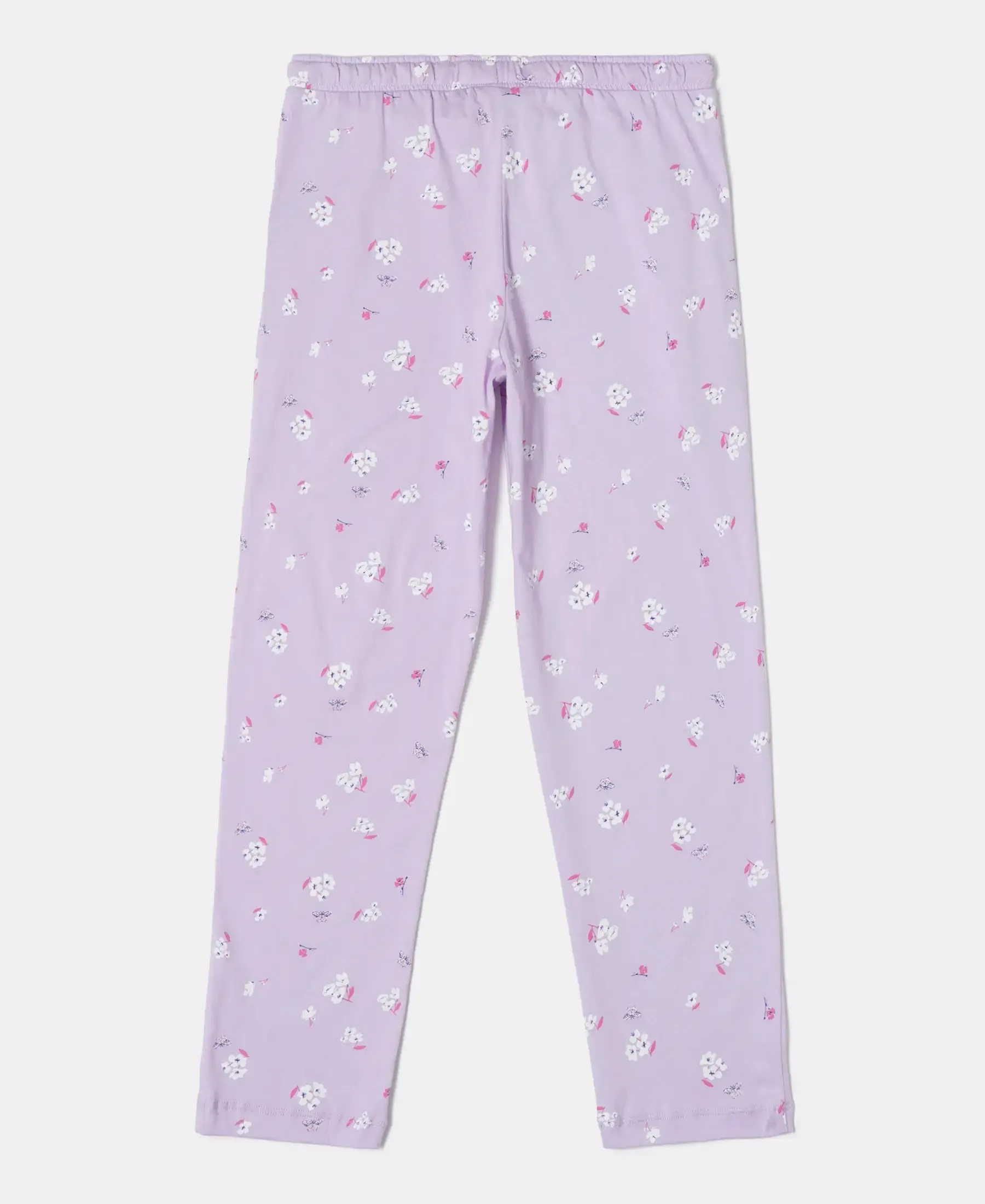 Girl's Super Combed Cotton Printed Pyjama - Lavendula