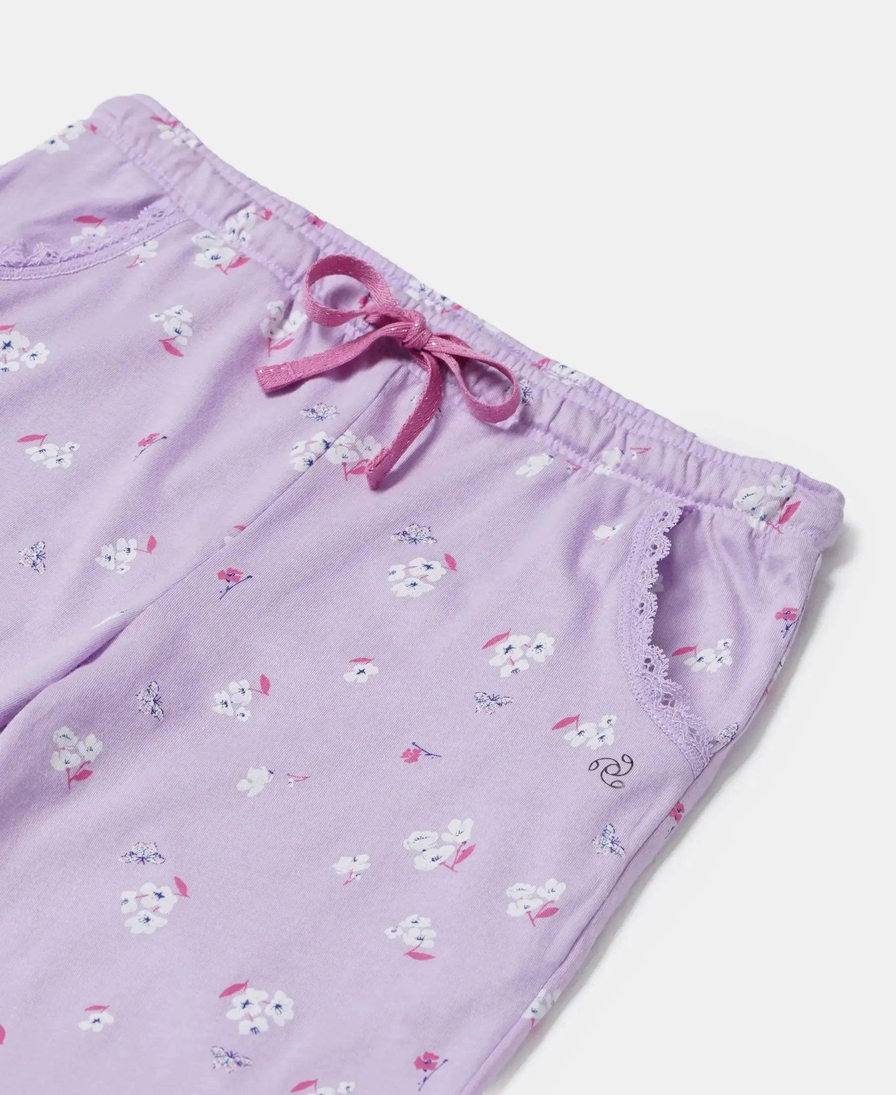 Girl's Super Combed Cotton Printed Pyjama - Lavendula