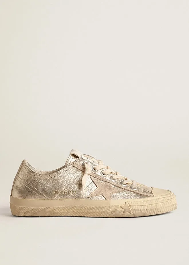 Golden Goose V-Star Laminated Suede Star