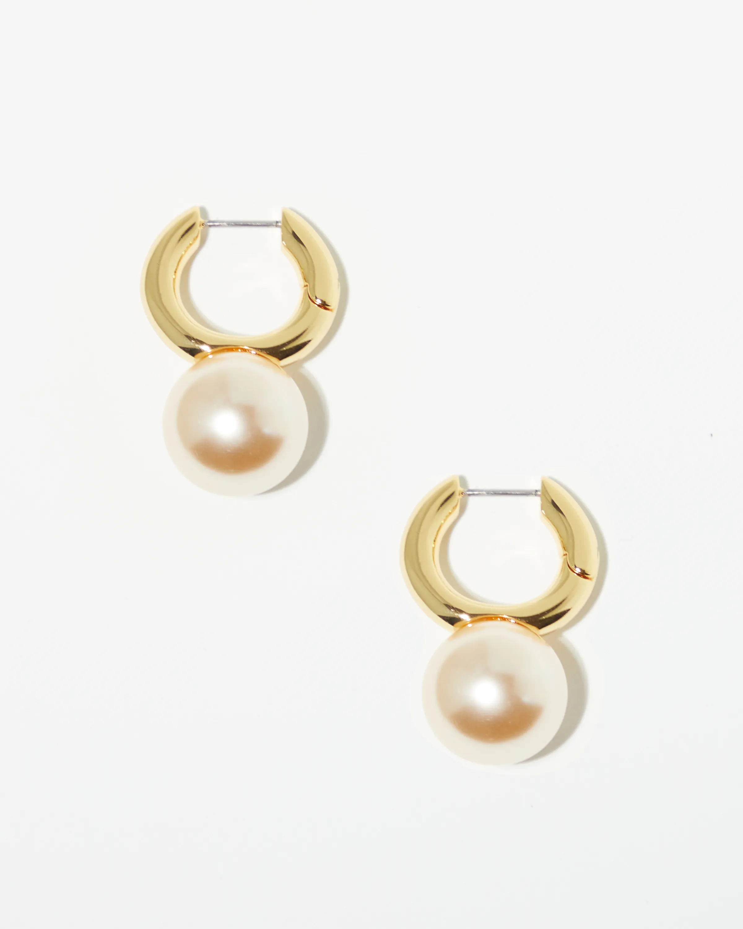 Golden Pearl Hoops