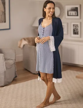 Grace Maternity & Nursing Nightgown, Robe, and Blanket Set