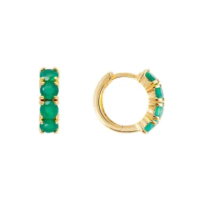 GREEN AGATE MIDI HOOPS