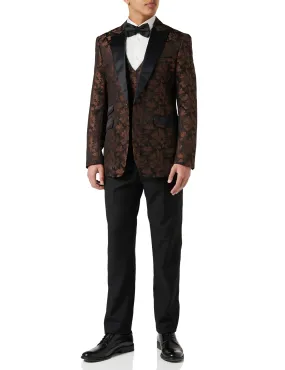 Grooms 3 Piece Wedding Suit -Brown