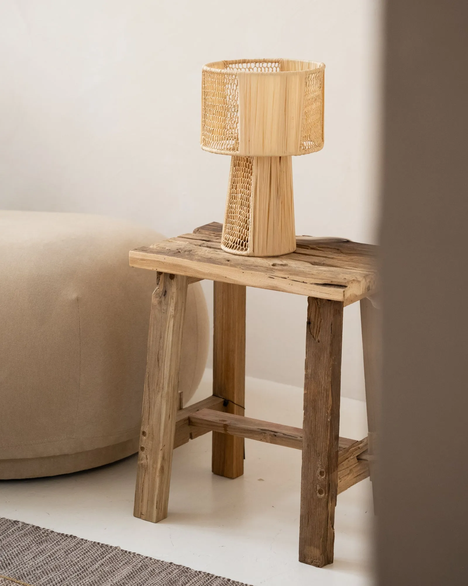 Handmade Table Lamp Raphia Naturel