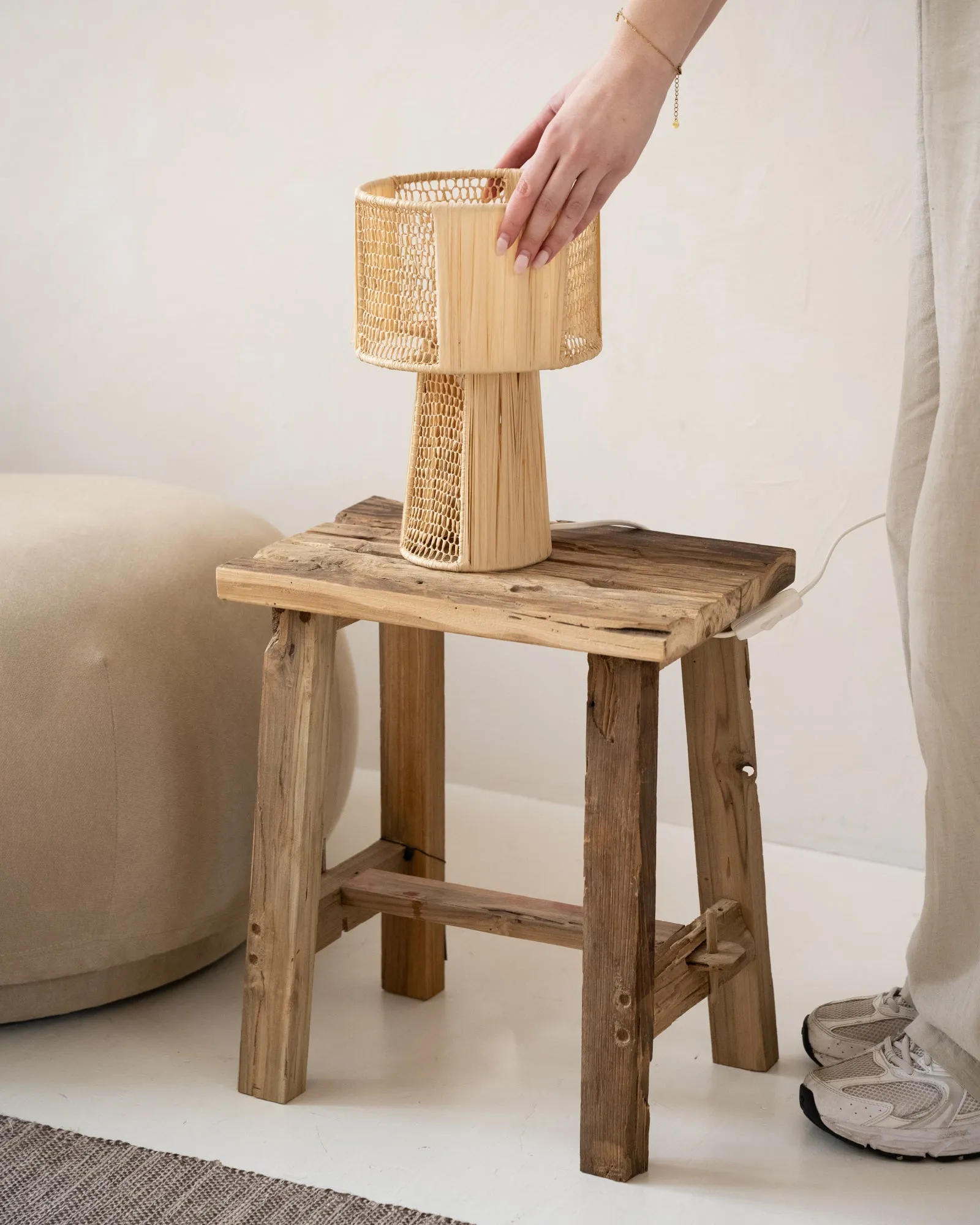 Handmade Table Lamp Raphia Naturel