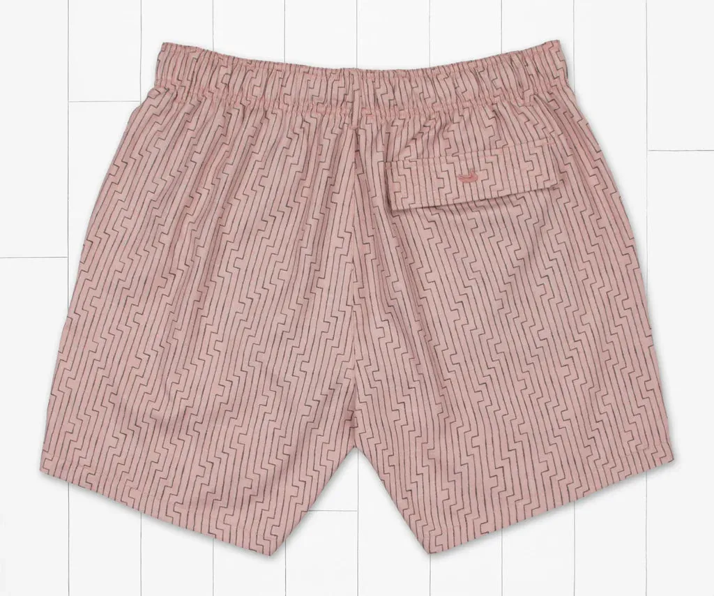 Harbor Turtleback Chambray Swim Trunk - Washed Peach