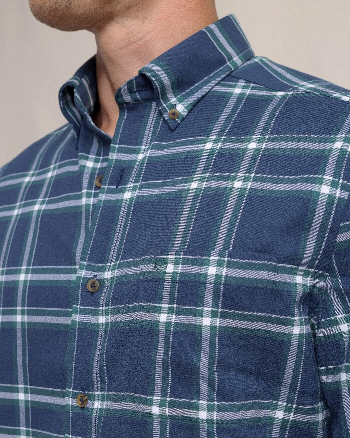 Heron Plaid Flannel Intercoastal Long Sleeve Sport Shirt