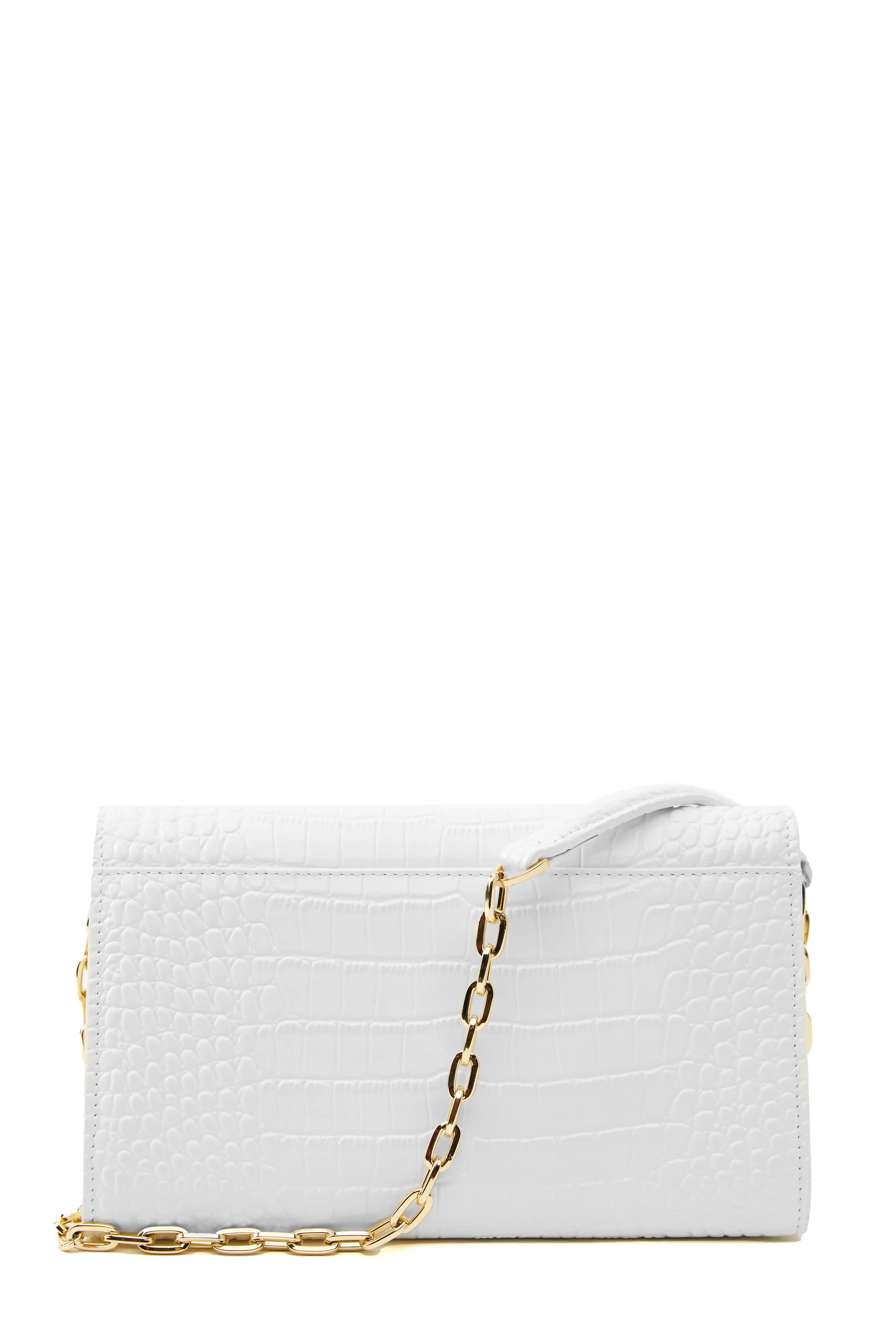 Highbury Clutch Bag (White Croc)