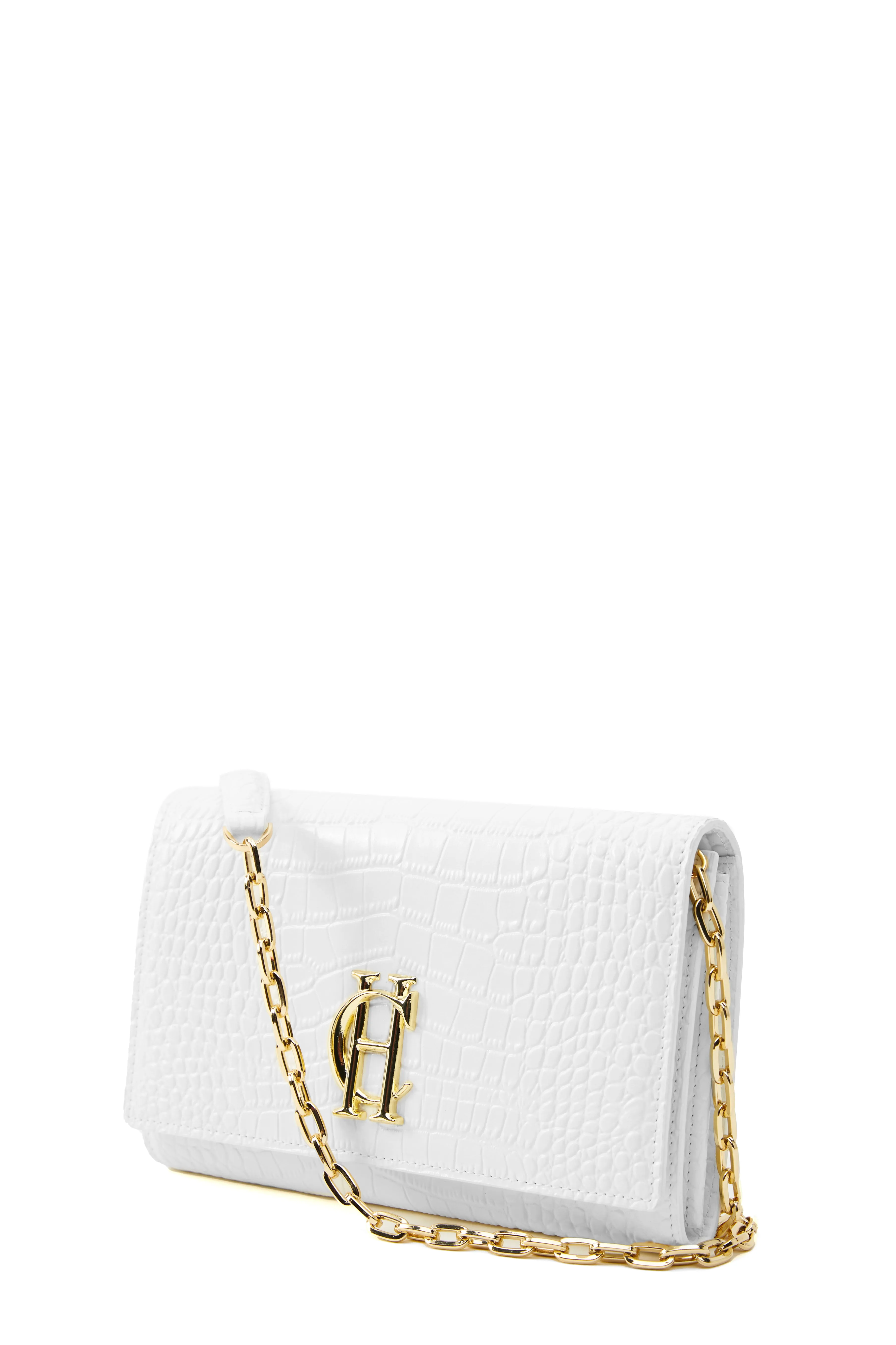 Highbury Clutch Bag (White Croc)