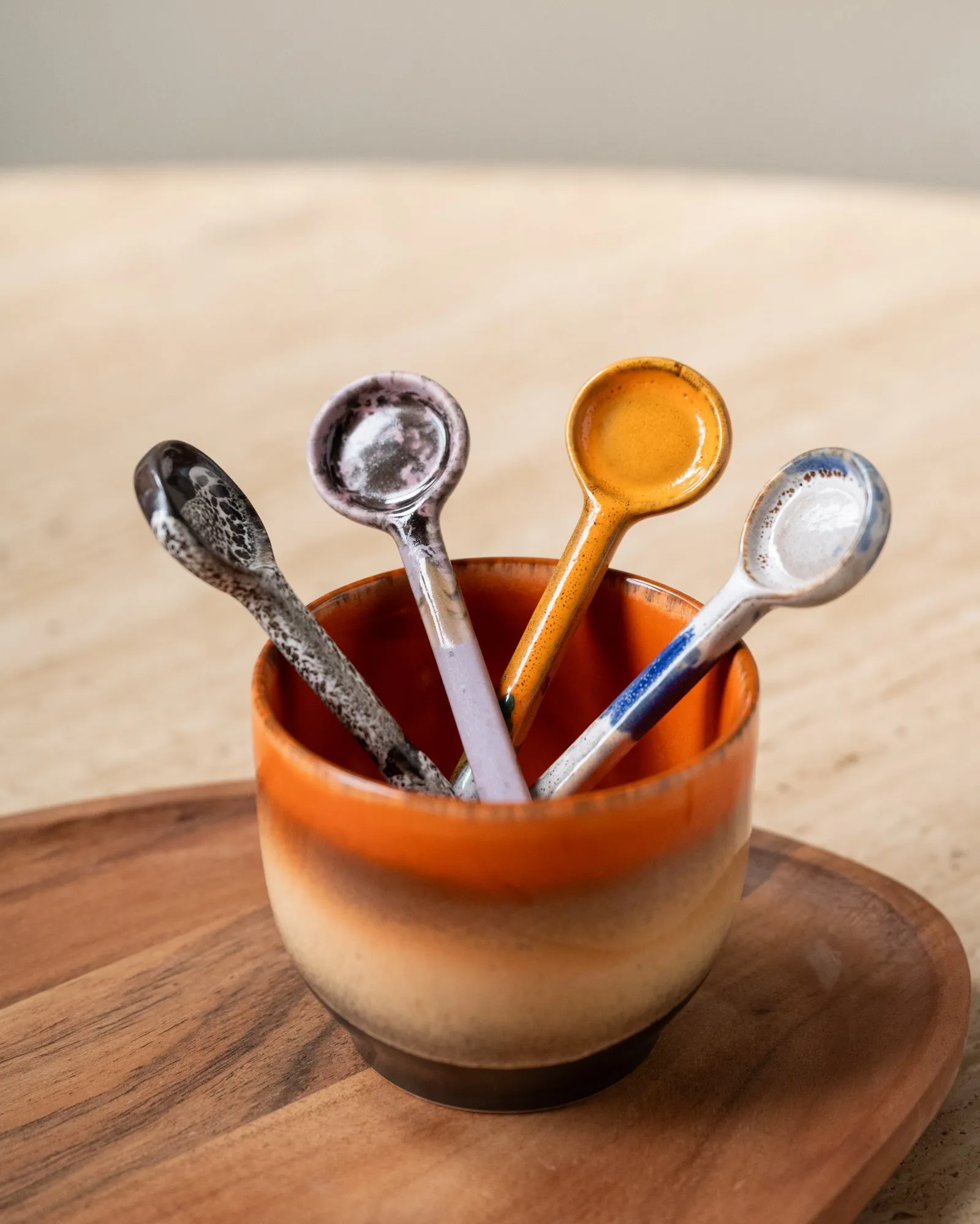 HKliving Ceramic Spoon Force - SET OF 4