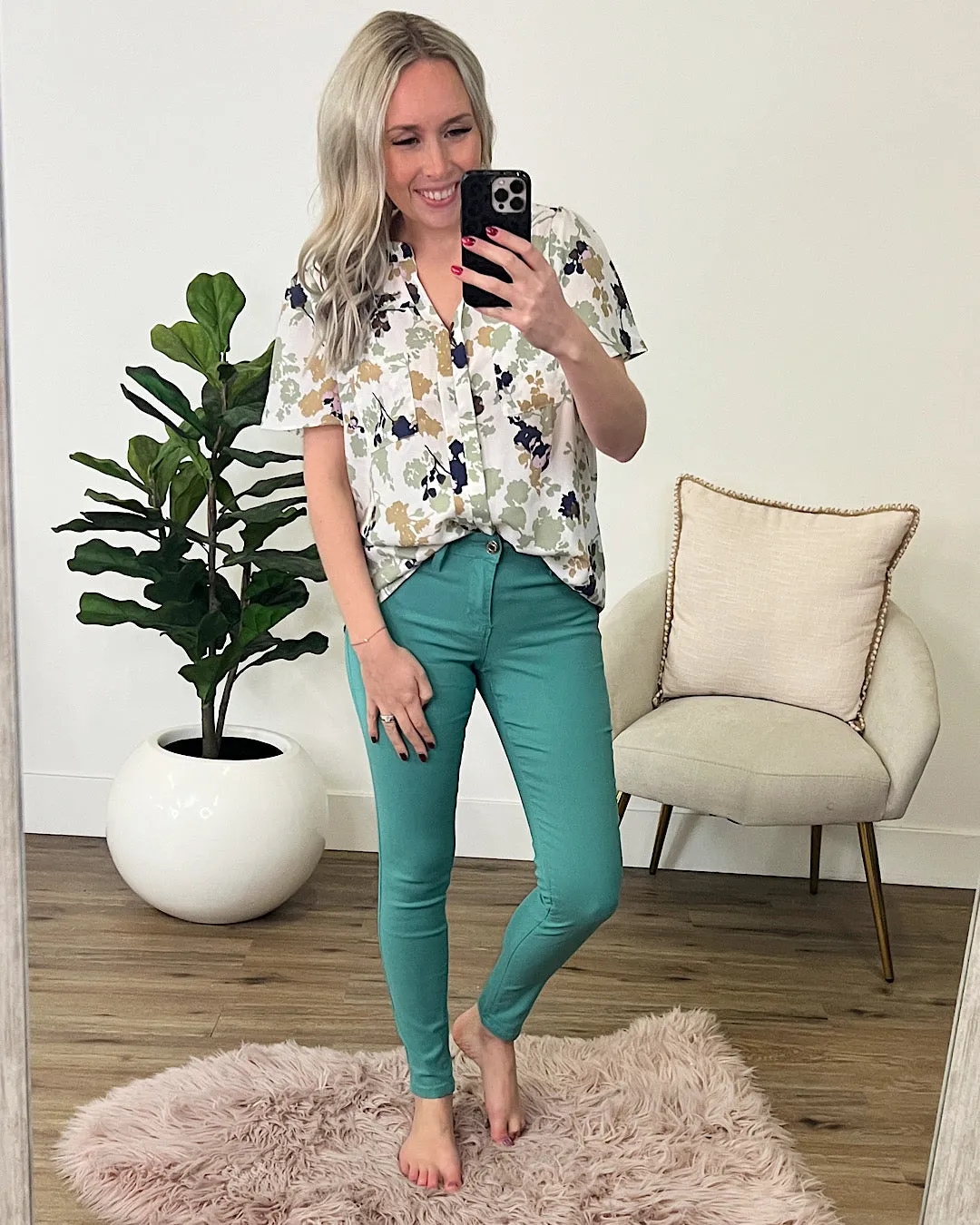 Hyperstretch Skinny Jeans - Sea Green FINAL SALE