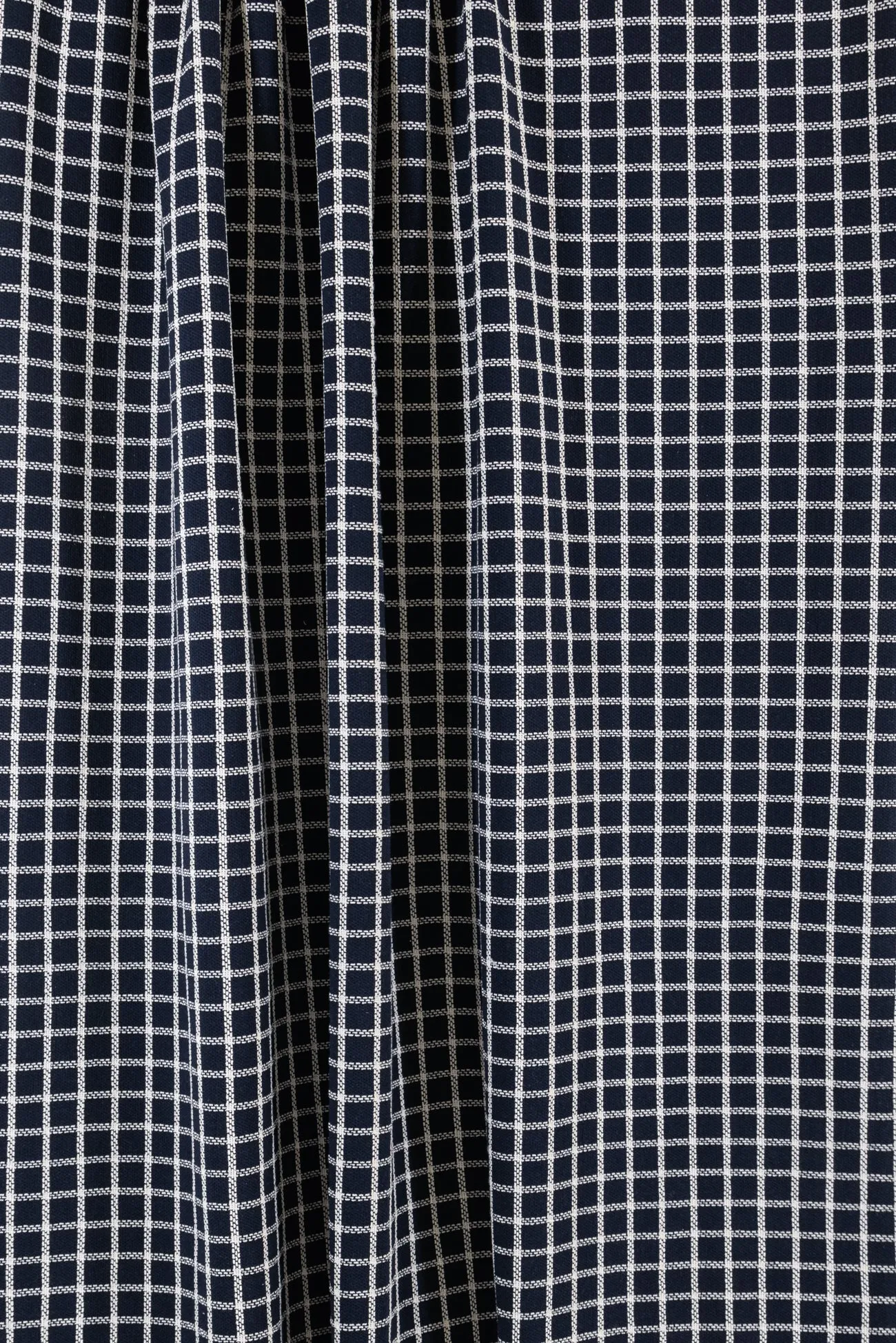 Indigo Windowpane Jacquard Knit