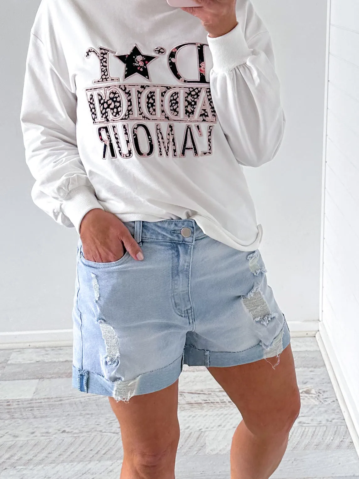 Issy Denim Shorts - Blue