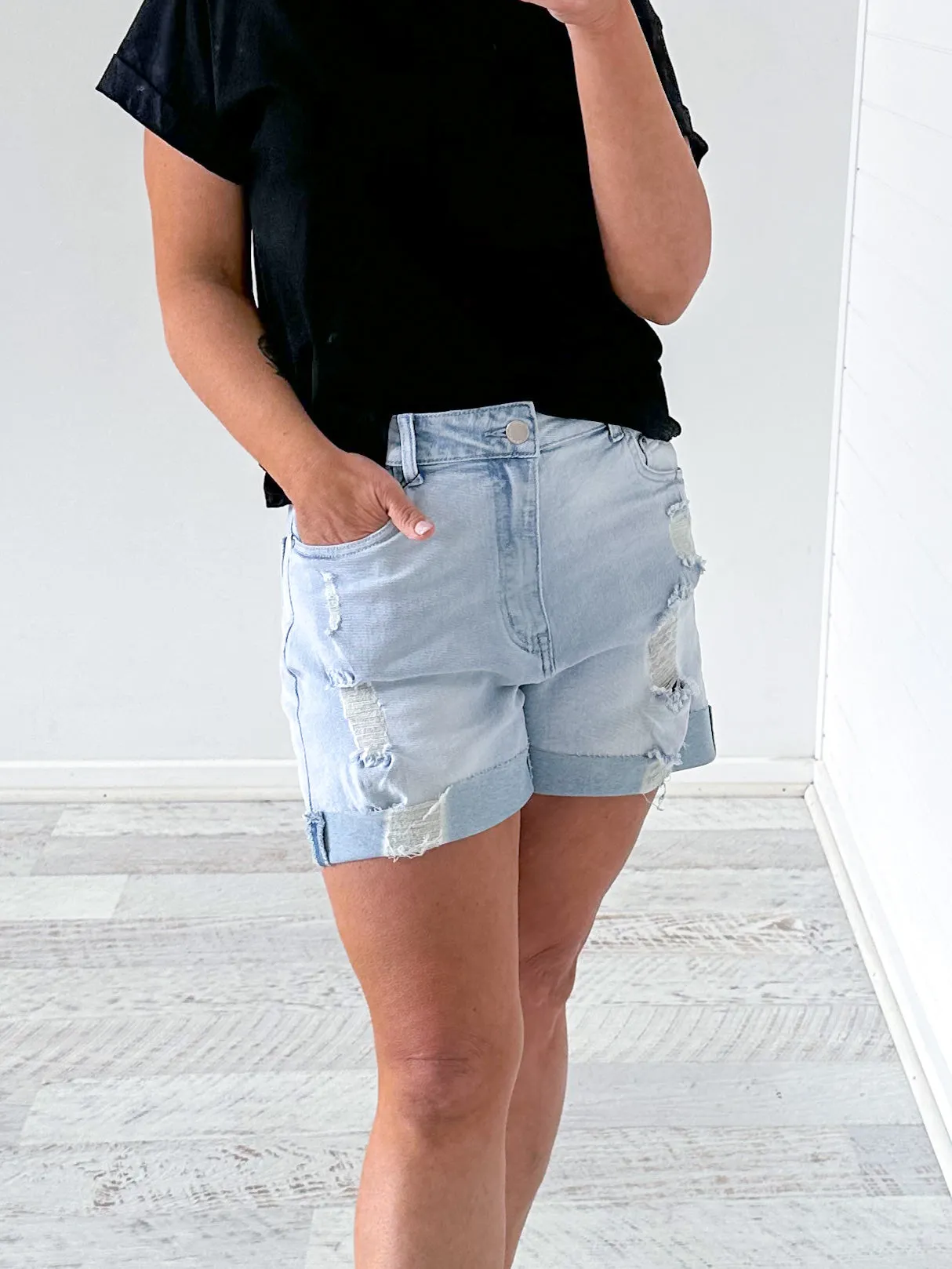 Issy Denim Shorts - Blue