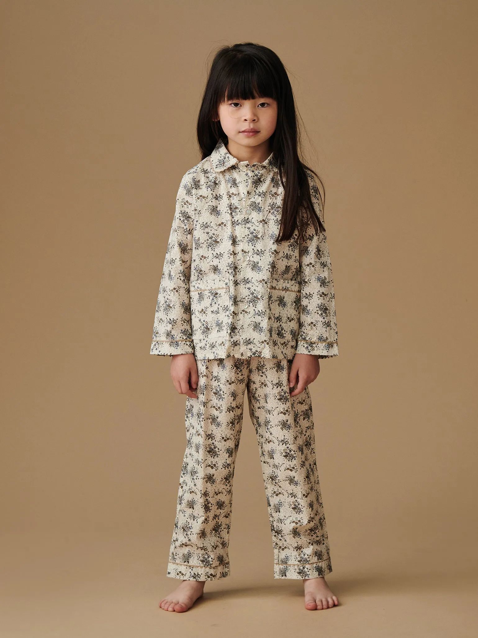 Ivory Floral Elena Girl Pyjamas