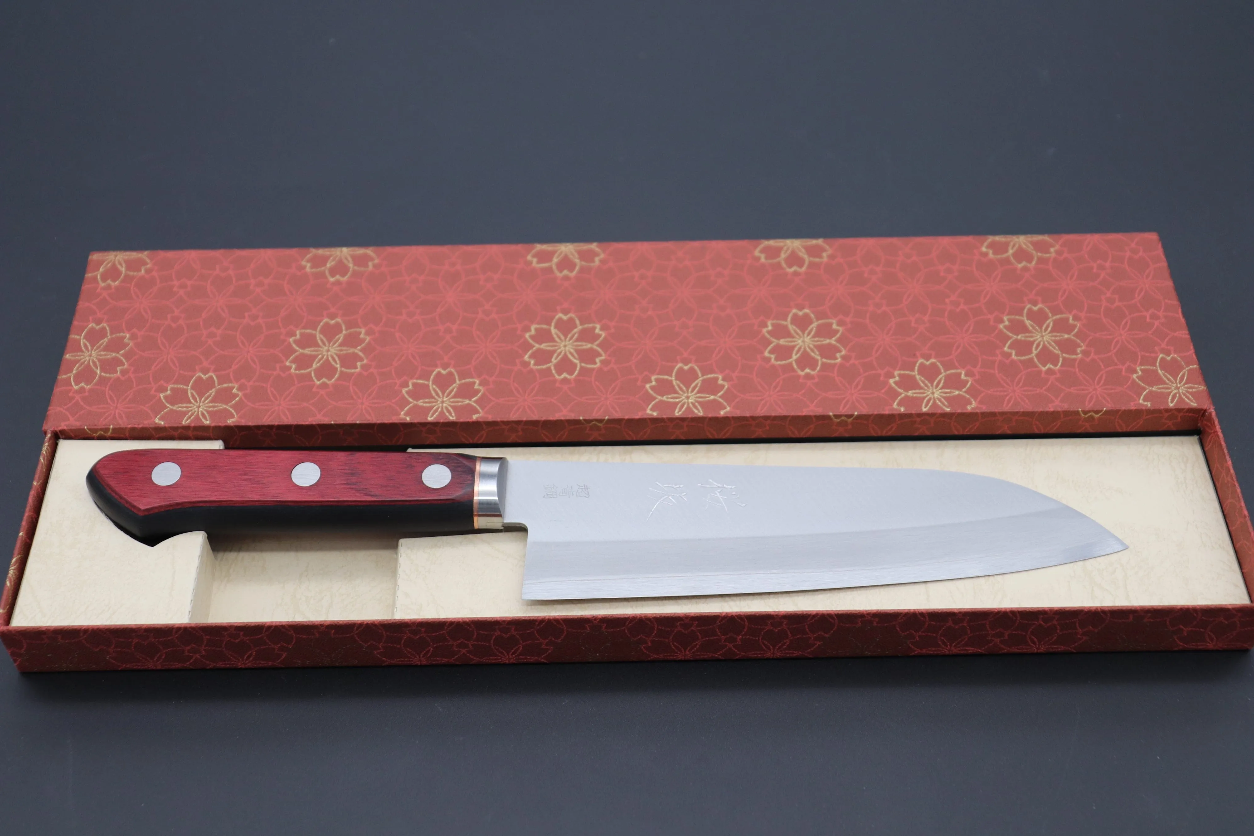 JCK Natures SAKURA ROAD Aogami Super Series SAKURA-1 Santoku 170mm (6.6 Inch)