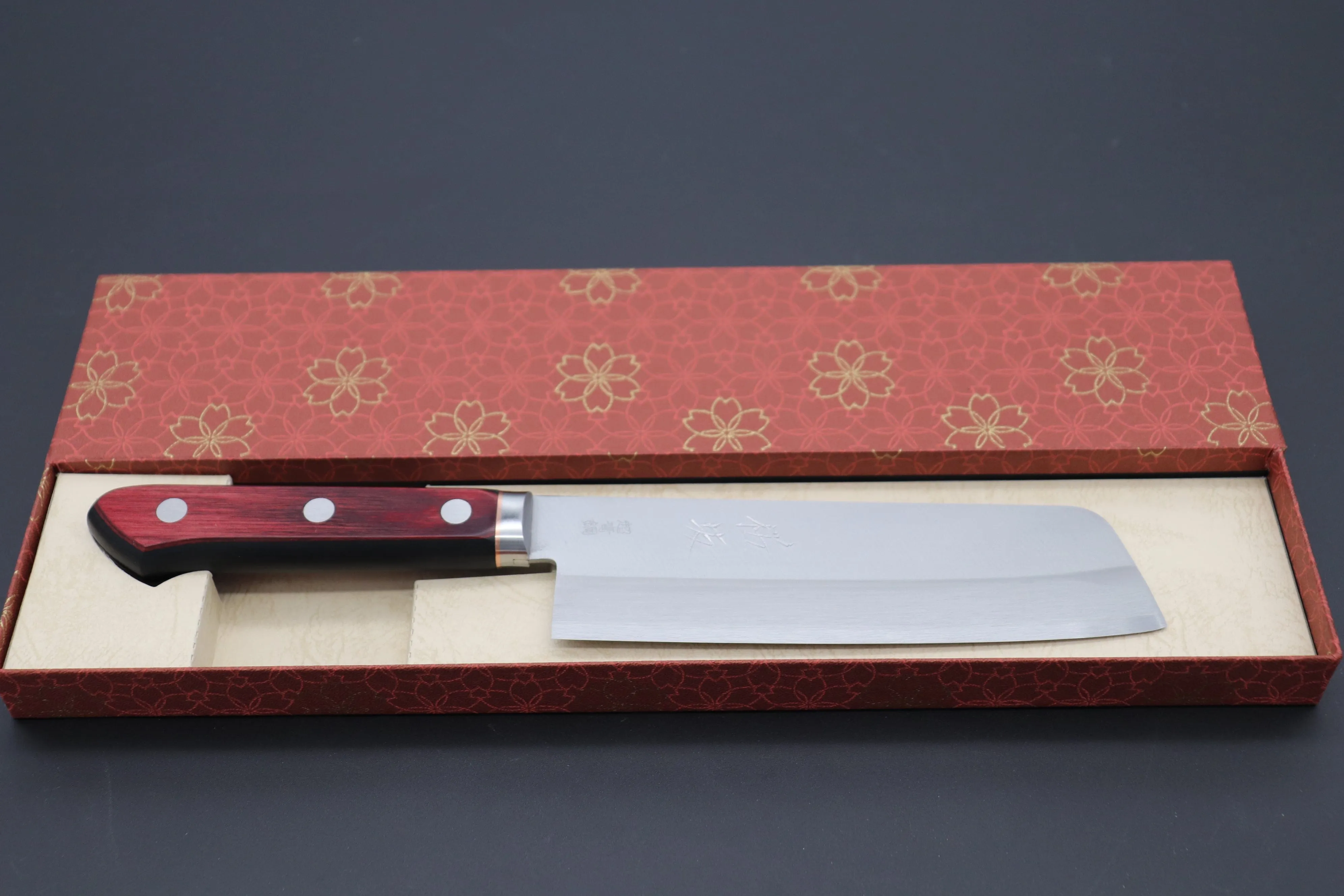 JCK Natures SAKURA ROAD Aogami Super Series SAKURA-3 Nakiri 160mm (6.2 Inch)